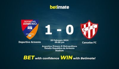 Deportivo Armenio vs Canuelas FC Förutsägelse, odds och speltips 2024-02-20