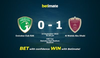 Emirates Club RAK vs Al Wahda Abu Dhabi Förutsägelse, odds och speltips 2023-09-14