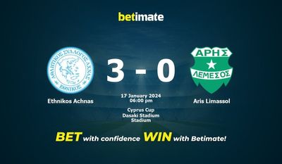 Ethnikos Achnas vs Aris Limassol Förutsägelse, odds och speltips 2024-01-17