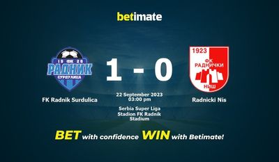 FK Radnik Surdulica vs Radnicki Nis förutsägelse, odds och speltips 2023-09-22