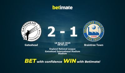 Gateshead vs Braintree Town förutsägelse, odds och vadslagning 2025-03-18