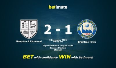 Hampton & Richmond vs Braintree Town Förutsägelse, odds och speltips 2023-05-12