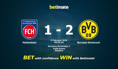Heidenheim vs Borussia Dortmund Förutsägelse, odds och speltips 2024-02-02