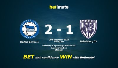 Hertha Berlin II vs Babelsberg 03 Förutsägelse, odds och speltips 2023-09-29