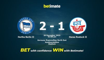 Hertha Berlin II vs Hansa Rostock II Förutsägelse, odds & Speltips 2023-12-20