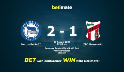 Hertha Berlin II vs ZFC Meuselwitz Förutsägelse, odds och speltips 2023-08-27