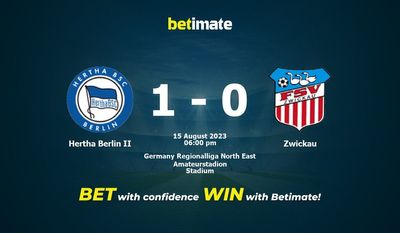 Hertha Berlin II vs Zwickau Förutsägelse, odds och speltips 2023-08-15