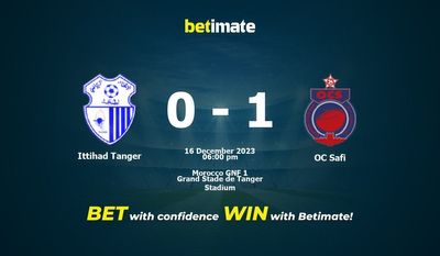 Ittihad Tanger vs OC Safi Prediction, Odds & Speltips 2023-12-16