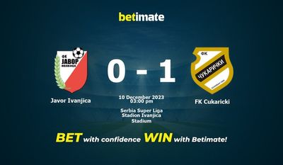 Javor Ivanjica vs FK Cukaricki Förutsägelse, odds och speltips 2023-10-12