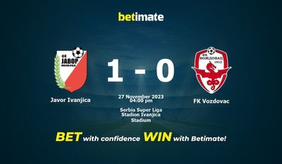 Javor Ivanjica vs FK Vozdovac Förutsägelse, odds och speltips 2023-11-27