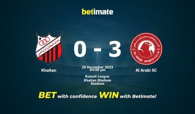 Khaitan vs Al Arabi SC förutsägelse, odds och speltips 2023-12-29