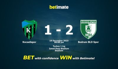 Kocaelispor vs Bodrum BLD Spor Prognos, odds & Speltips 2023-12-19