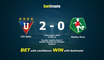 LDU Quito vs Mushuc Runa förutsägelse, odds och speltips 2023-02-12