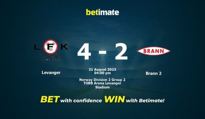 Levanger vs Brann 2 förutsägelse, odds och speltips 2023-08-21