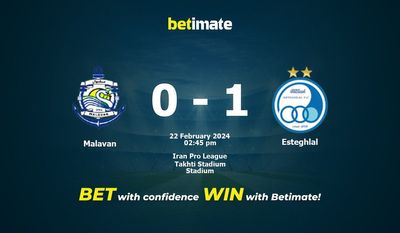Malavan vs Esteghlal förutsägelse, odds och bettingtips 2024-02-22