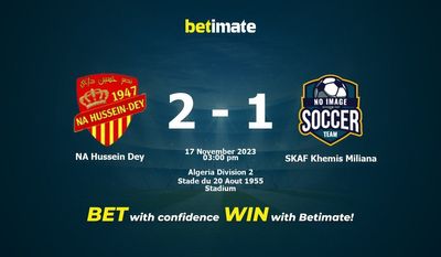 NA Hussein Dey vs SKAF Khemis Miliana Förutsägelse, odds och speltips 2023-11-17