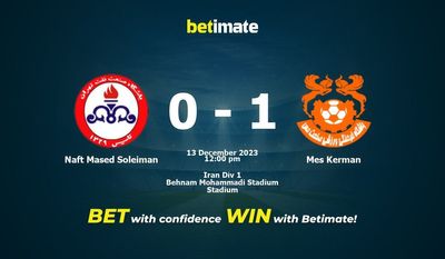 Naft Mased Soleiman vs Mes Kerman Förutsägelse, odds och vadslagning 2023-12-13