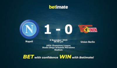Napoli vs Union Berlin Förutsägelse, odds och speltips 2023-11-08