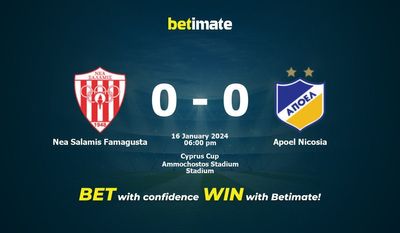 Nea Salamis Famagusta vs Apoel Nicosia Förutsägelse, odds och speltips 2024-01-16