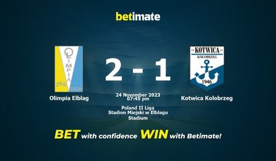 Olimpia Elblag vs Kotwica Kolobrzeg Förutsägelse, odds och speltips 2023-11-24