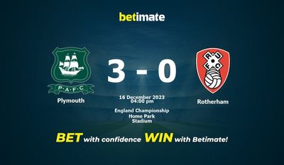 Plymouth vs Rotherham Förutsägelse, odds och vadslagning 2023-12-16