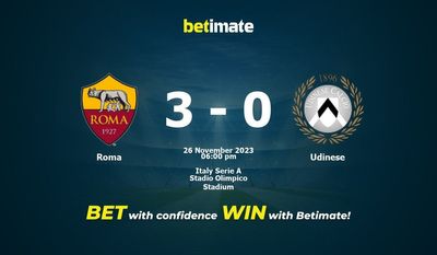 Roma vs Udinese Förutsägelse, odds och speltips 2023-11-26
