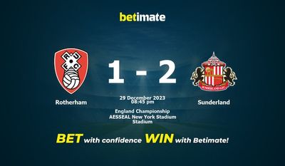 Rotherham vs Sunderland förutsägelse, odds och speltips 2023-12-29