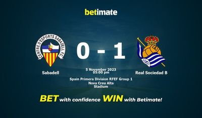 Sabadell vs Real Sociedad B förutsägelse, odds och speltips 2023-11-05