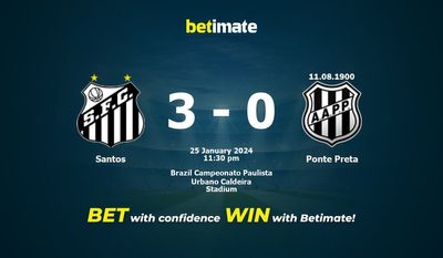 Santos vs Ponte Preta Förutsägelse, odds och speltips 2024-01-25