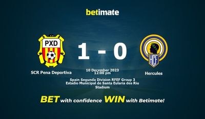 SCR Pena Deportiva vs Hercules Prediction, Odds & Betting Tips 12/10/2023