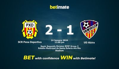 SCR Pena Deportiva vs UD Alzira Förutsägelse, odds och vadslagning 2024-01-14