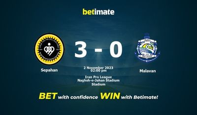 Sepahan vs Malavan Förutsägelse, odds och speltips 2023-11-02