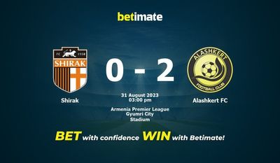 Shirak vs Alashkert FC Förutsägelse, odds och speltips 2023-08-31