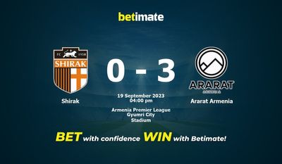Shirak vs Ararat Armenien Förutsägelse, odds och speltips 2023-09-19