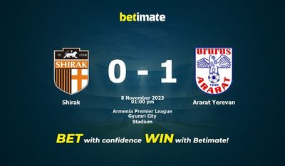 Shirak vs Ararat Yerevan Förutsägelse, odds och speltips 2023-11-08