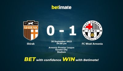 Shirak vs FC West Armenia Förutsägelse, odds och speltips 2023-09-30