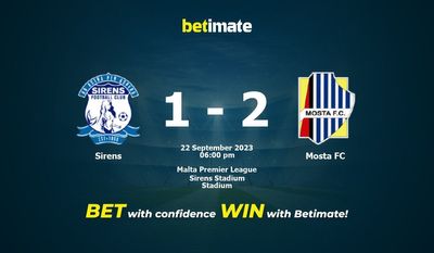 Sirens vs Mosta FC förutsägelse, odds och speltips 2023-09-22