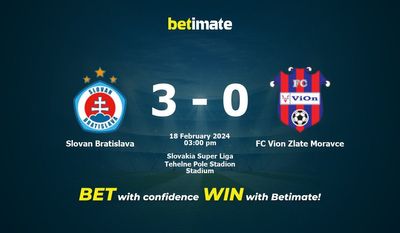 Slovan Bratislava vs FC Vion Zlate Moravce Förutsägelse, odds och speltips 2024-02-18
