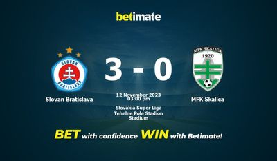 Slovan Bratislava vs MFK Skalica Förutsägelse, odds och speltips 2023-11-12