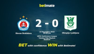 Slovan Bratislava vs Olimpija Ljubljana Förutsägelse, odds och vadslagning 2023-12-14