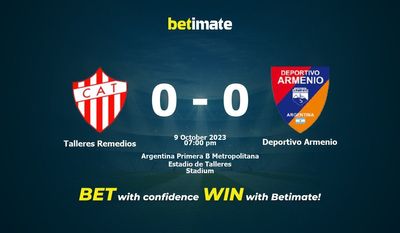 Talleres Remedios vs Deportivo Armenio Förutsägelse, odds och vadslagning 2023-10-09