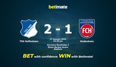 TSG Hoffenheim vs Heidenheim Förutsägelse, odds och speltips 2024-01-27