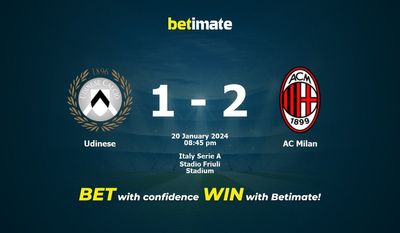 Udinese vs AC Milan Förutsägelse, odds och speltips 2024-01-20