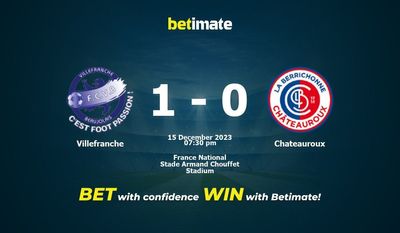Villefranche vs Chateauroux Förutsägelse, odds och vadslagning 2023-12-15