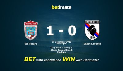 Vis Pesaro vs Sestri Levante Förutsägelse, odds & Speltips 2023-12-17