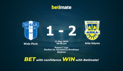 Wisla Plock vs Arka Gdynia Förutsägelse, odds och speltips 12/05/2025
