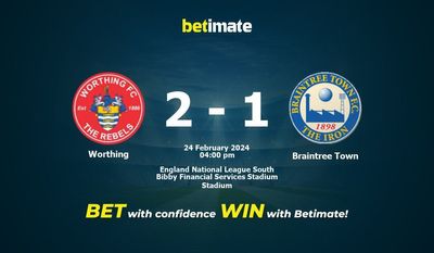 Worthing vs Braintree Town förutsägelse, odds och vadslagningstips 2024-02-24