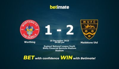 Worthing vs Maidstone Utd Prediction, Odds & Speltips 2023-12-16