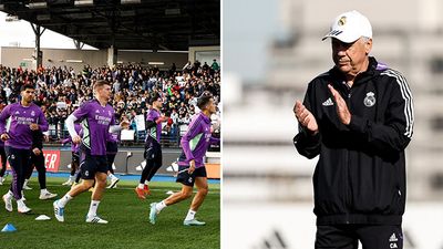 Real Madrid before the match against Cacereno