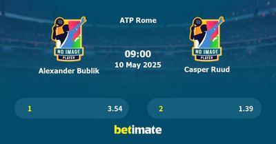 Alexander Bublik vs Casper Ruud Prediction, Tennis Odds & Betting Tips 10/05/2025